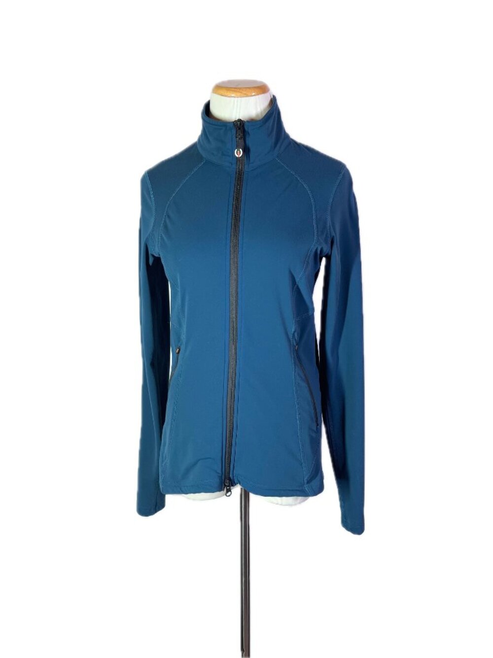 Kerrits Size S Stretchy Two-Way Zip-Front Jacket Teal Blue *Wear